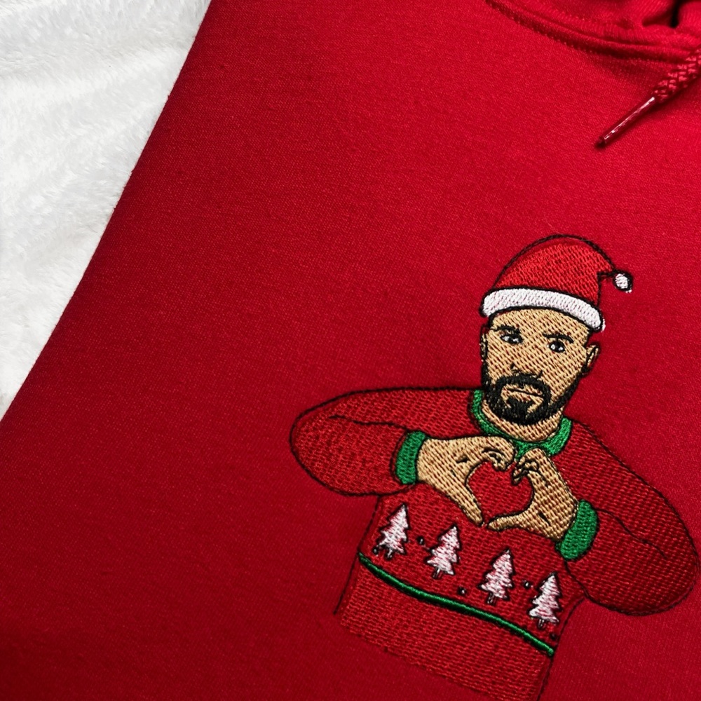 Custom Embroidered Drake Xmas Hoodie